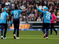 Matt Short of Australia hits high and is caught on the boundary by Adil Rashid off a Jofra Archer ball during the Metro Bank One Day Series...