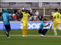 Matthew Potts of England appeals unsuccessfully after review against Steven Smith of Australia during the Metro Bank One Day Series match be...