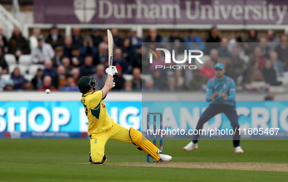 Steven Smith of Australia attempts to hit the ball during the Metro Bank One Day Series match between England and Australia at the Seat Uniq...