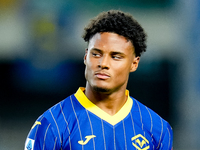 Amin Sarr of Hellas Verona looks on during the Serie A Enilive match between Hellas Verona and Torino FC at Stadio Marcantonio Bentegodi on...