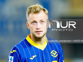 Casper Tendstedt of Hellas Verona looks on during the Serie A Enilive match between Hellas Verona and Torino FC at Stadio Marcantonio Benteg...