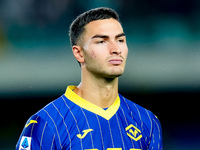 Diego Coppola of Hellas Verona looks on during the Serie A Enilive match between Hellas Verona and Torino FC at Stadio Marcantonio Bentegodi...