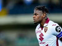 Duvan Zapata of Torino FC looks on during the Serie A Enilive match between Hellas Verona and Torino FC at Stadio Marcantonio Bentegodi on S...