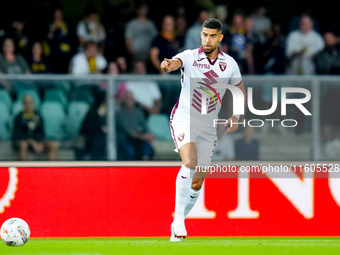 Adam Masina of Torino FC looks on during the Serie A Enilive match between Hellas Verona and Torino FC at Stadio Marcantonio Bentegodi on Se...