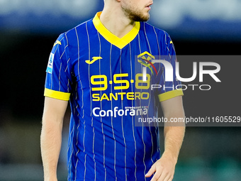 Casper Tendstedt of Hellas Verona looks on during the Serie A Enilive match between Hellas Verona and Torino FC at Stadio Marcantonio Benteg...