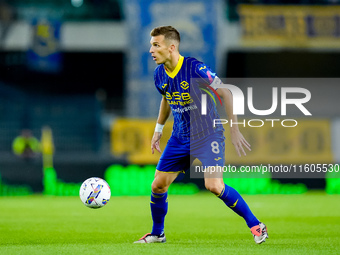 Darko Lazovic of Hellas Verona during the Serie A Enilive match between Hellas Verona and Torino FC at Stadio Marcantonio Bentegodi on Septe...