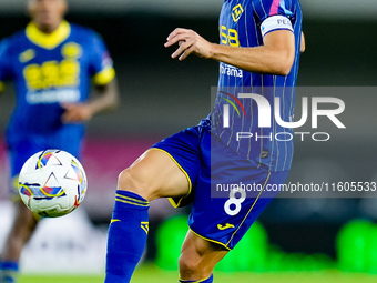 Darko Lazovic of Hellas Verona during the Serie A Enilive match between Hellas Verona and Torino FC at Stadio Marcantonio Bentegodi on Septe...