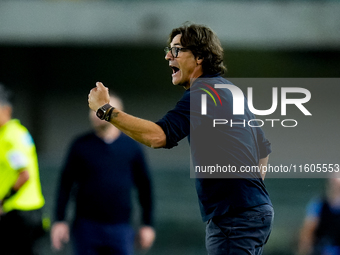 Paolo Vanoli head coach of Torino FC yells during the Serie A Enilive match between Hellas Verona and Torino FC at Stadio Marcantonio Benteg...