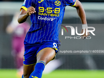 Amin Sarr of Hellas Verona during the Serie A Enilive match between Hellas Verona and Torino FC at Stadio Marcantonio Bentegodi on September...