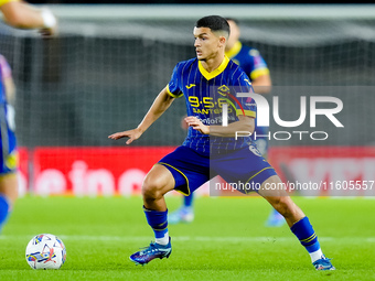 Reda Belahyane of Hellas Verona during the Serie A Enilive match between Hellas Verona and Torino FC at Stadio Marcantonio Bentegodi on Sept...