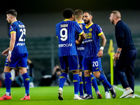 Grigoris Kastanos of Hellas Verona celebrates after scoring first goal during the Serie A Enilive match between Hellas Verona and Torino FC...