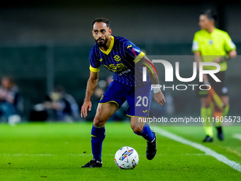 Grigoris Kastanos of Hellas Verona during the Serie A Enilive match between Hellas Verona and Torino FC at Stadio Marcantonio Bentegodi on S...