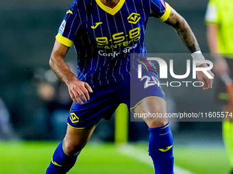 Grigoris Kastanos of Hellas Verona during the Serie A Enilive match between Hellas Verona and Torino FC at Stadio Marcantonio Bentegodi on S...