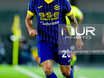 Grigoris Kastanos of Hellas Verona during the Serie A Enilive match between Hellas Verona and Torino FC at Stadio Marcantonio Bentegodi on S...