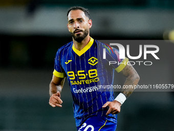 Grigoris Kastanos of Hellas Verona during the Serie A Enilive match between Hellas Verona and Torino FC at Stadio Marcantonio Bentegodi on S...