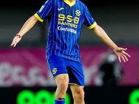 Reda Belahyane of Hellas Verona during the Serie A Enilive match between Hellas Verona and Torino FC at Stadio Marcantonio Bentegodi on Sept...