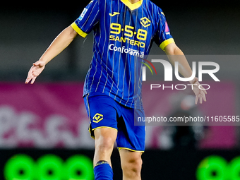 Reda Belahyane of Hellas Verona during the Serie A Enilive match between Hellas Verona and Torino FC at Stadio Marcantonio Bentegodi on Sept...