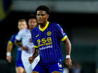 Amin Sarr of Hellas Verona looks on during the Serie A Enilive match between Hellas Verona and Torino FC at Stadio Marcantonio Bentegodi on...