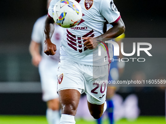 Valentino Lazaro of Torino FC during the Serie A Enilive match between Hellas Verona and Torino FC at Stadio Marcantonio Bentegodi on Septem...