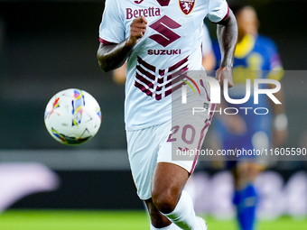 Valentino Lazaro of Torino FC during the Serie A Enilive match between Hellas Verona and Torino FC at Stadio Marcantonio Bentegodi on Septem...