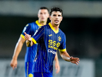 Dani Silva of Hellas Verona gestures during the Serie A Enilive match between Hellas Verona and Torino FC at Stadio Marcantonio Bentegodi on...