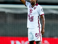 Adrien Tameze of Torino FC gestures during the Serie A Enilive match between Hellas Verona and Torino FC at Stadio Marcantonio Bentegodi on...