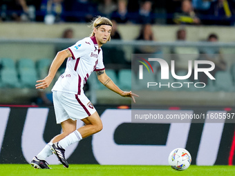 Borna Sosa of Torino FC during the Serie A Enilive match between Hellas Verona and Torino FC at Stadio Marcantonio Bentegodi on September 20...