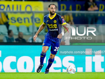 Grigoris Kastanos of Hellas Verona during the Serie A Enilive match between Hellas Verona and Torino FC at Stadio Marcantonio Bentegodi on S...