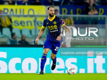 Grigoris Kastanos of Hellas Verona during the Serie A Enilive match between Hellas Verona and Torino FC at Stadio Marcantonio Bentegodi on S...