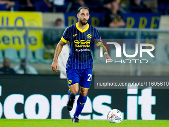 Grigoris Kastanos of Hellas Verona during the Serie A Enilive match between Hellas Verona and Torino FC at Stadio Marcantonio Bentegodi on S...