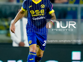 Grigoris Kastanos of Hellas Verona during the Serie A Enilive match between Hellas Verona and Torino FC at Stadio Marcantonio Bentegodi on S...