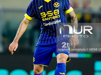 Grigoris Kastanos of Hellas Verona during the Serie A Enilive match between Hellas Verona and Torino FC at Stadio Marcantonio Bentegodi on S...