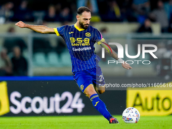 Grigoris Kastanos of Hellas Verona during the Serie A Enilive match between Hellas Verona and Torino FC at Stadio Marcantonio Bentegodi on S...