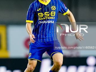 Reda Belahyane of Hellas Verona during the Serie A Enilive match between Hellas Verona and Torino FC at Stadio Marcantonio Bentegodi on Sept...