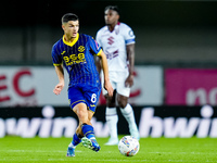 Reda Belahyane of Hellas Verona during the Serie A Enilive match between Hellas Verona and Torino FC at Stadio Marcantonio Bentegodi on Sept...