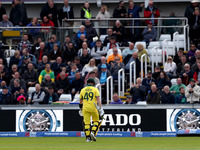 Steven Smith of Australia goes off after losing his wicket during the Metro Bank One Day Series match between England and Australia at the S...