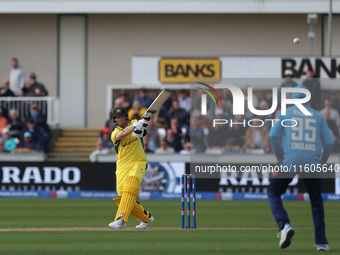 Australia's Steve Smith is caught by England's Brydon Carse off the bowling of Jofra Archer during the Metro Bank One Day Series match betwe...