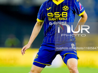 Reda Belahyane of Hellas Verona during the Serie A Enilive match between Hellas Verona and Torino FC at Stadio Marcantonio Bentegodi on Sept...