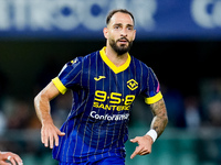 Grigoris Kastanos of Hellas Verona looks on during the Serie A Enilive match between Hellas Verona and Torino FC at Stadio Marcantonio Bente...