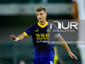 Darko Lazovic of Hellas Verona gestures during the Serie A Enilive match between Hellas Verona and Torino FC at Stadio Marcantonio Bentegodi...