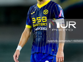 Darko Lazovic of Hellas Verona looks on during the Serie A Enilive match between Hellas Verona and Torino FC at Stadio Marcantonio Bentegodi...