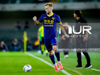 Casper Tendstedt of Hellas Verona during the Serie A Enilive match between Hellas Verona and Torino FC at Stadio Marcantonio Bentegodi on Se...