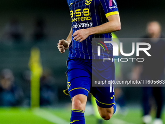 Casper Tendstedt of Hellas Verona during the Serie A Enilive match between Hellas Verona and Torino FC at Stadio Marcantonio Bentegodi on Se...