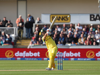 Australia's Glenn Maxwell hits to leg during the Metro Bank One Day Series match between England and Australia at the Seat Unique Riverside...