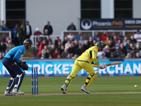 Australia's Alex Carey turns the ball to leg during the Metro Bank One Day Series match between England and Australia at the Seat Unique Riv...