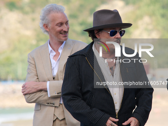 Johnny Depp attends the photocall of ''Modi, Three Days on the Wing of Madness'' during the 72nd San Sebastian International Film Festival i...