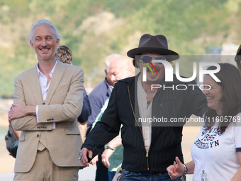 Johnny Depp attends the photocall of ''Modi, Three Days on the Wing of Madness'' during the 72nd San Sebastian International Film Festival i...