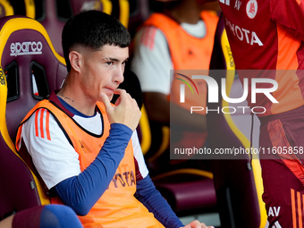 Matias Soule' of AS Roma looks on during the Serie A Enilive match between AS Roma and Udinese Calcio at Stadio Olimpico on September 22, 20...