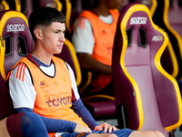 Matias Soule' of AS Roma looks on during the Serie A Enilive match between AS Roma and Udinese Calcio at Stadio Olimpico on September 22, 20...