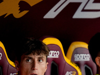 Tommaso Baldanzi of AS Roma looks on during the Serie A Enilive match between AS Roma and Udinese Calcio at Stadio Olimpico on September 22,...